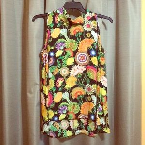 High neck colorful top!